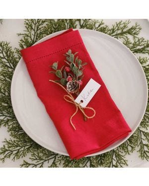 Red Berry Sprig Place Card Holders - 15cm (6pk)