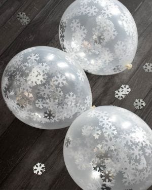 Snowflakes Confetti Balloons - 11&quot; Latex (4pk)