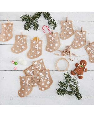 Hessian Stockings Advent Calendar (24pk)