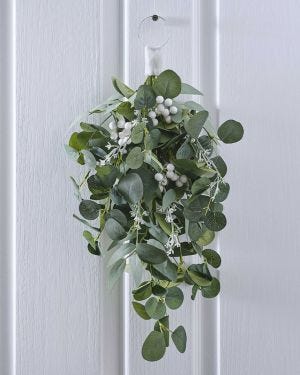 Eucalyptus and White Berry Swag