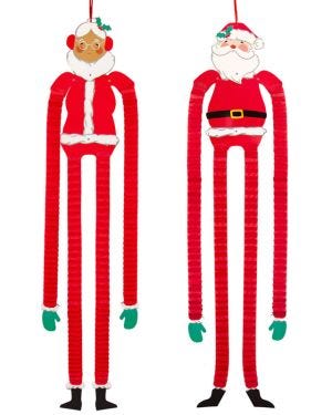 Mr &amp; Mrs Claus Hanging Decorations (2pk)