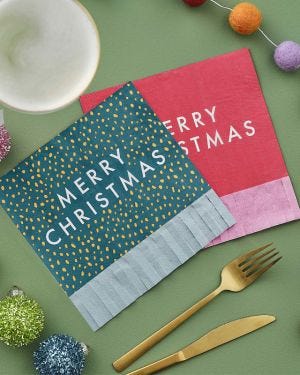 Multicoloured Merry Christmas Paper Napkins (16pk)