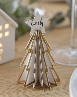 White Honeycomb Tree Place Card Holder