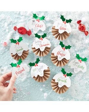 Novelty Christmas Day Badges - 8cm (6pk)