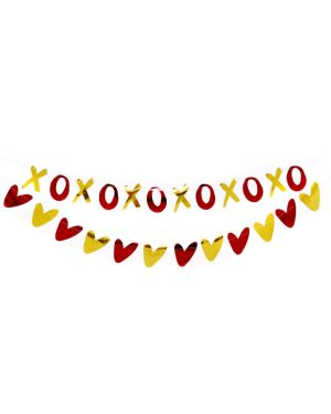 Metallic Hearts &amp; XOXO Banner - 2m (2pk)