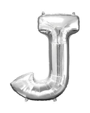Silver Letter J Balloon - 34&quot; Foil