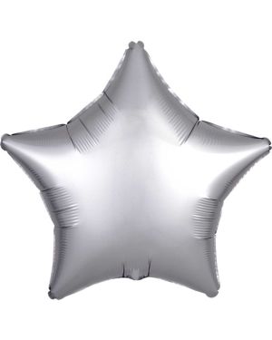 Platinum Satin Luxe Star Foil Balloon - 18&quot; Unpackaged