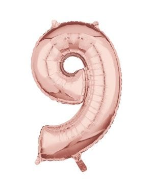 Rose Gold Number 9 Balloon - 26&quot; Foil