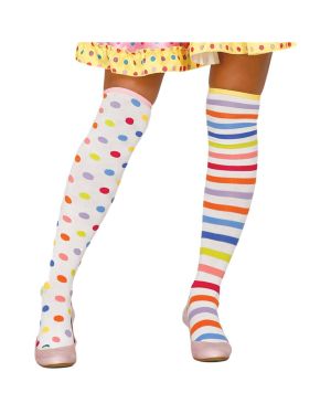 Rainbow Dotted &amp; Striped Stockings