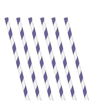 Purple Stripe Paper Straws (24pk)