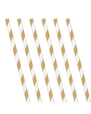 Gold Stripe Paper Straws (24pk)
