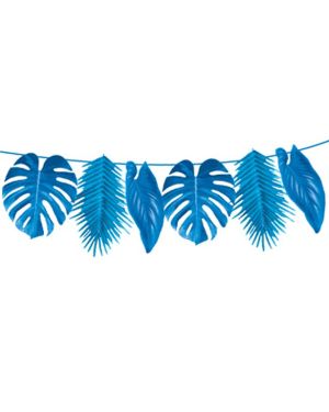 Tropical Blue Palm Paper Garland - 2.6m