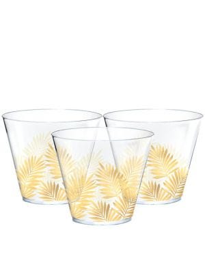 Tropical Leaf Plastic Tumblers - 266ml (30pk)