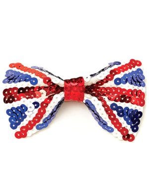 Union Jack Sequin Bow Tie