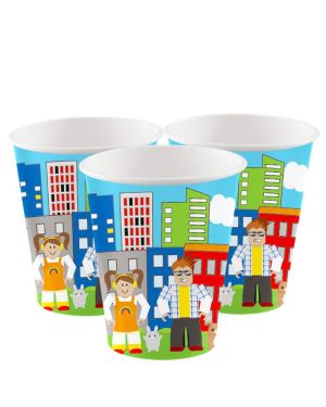 Party Town Paper Cups - 250ml (8pk)