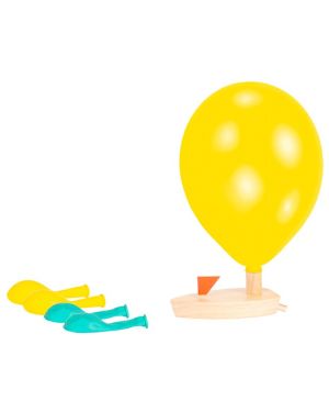 Balloon Air Drive Wooden Boat with 9&quot; Latex Balloons (5pk)