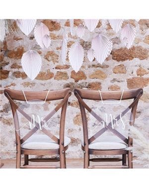 A Touch Of Pampas Mr and Mrs Acrylic Chair Signs (2pk)