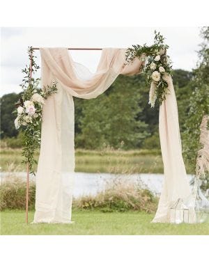 Taupe Draping Voile Backdrop - 6m x 2.5m