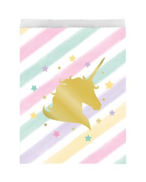 Unicorn Sparkle Paper Treat Bags - 22cm x 16.5cm (10pk)