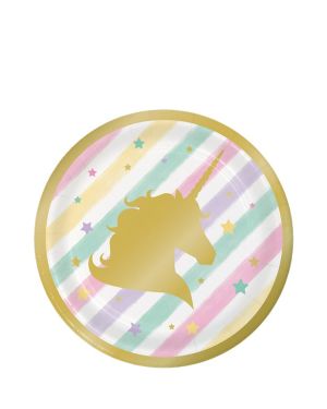 Unicorn Sparkle Paper Plates - 18cm (8pk)