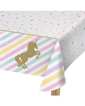 Unicorn Sparkle Plastic Table Cover - 1.3m x 2.6m