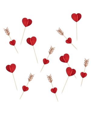 Heart Food Picks - 12cm (12pk)