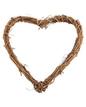 Natural Vine Heart Wreath - 23cm