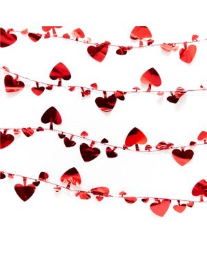 Red Foil Heart Garland - 63cm