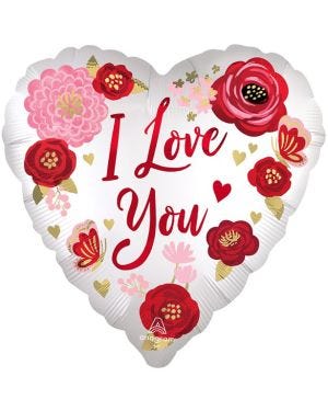 White Heart Love You Balloon - 18&quot; Foil