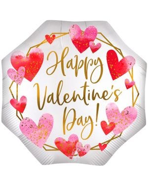 White Valentine&#039;s Day Balloon - 22&quot; Foil