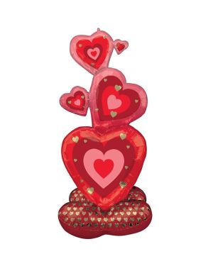 Stacking Hearts Airloonz Balloon - 55&quot; Foil