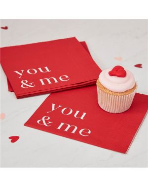 You &amp; Me Paper Napkins - 33cm (16pk)