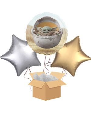 Mandalorian Star Wars Balloon Bouquet - Delivered Inflated