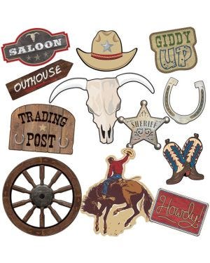 Western Party Card Cutouts (12pk)