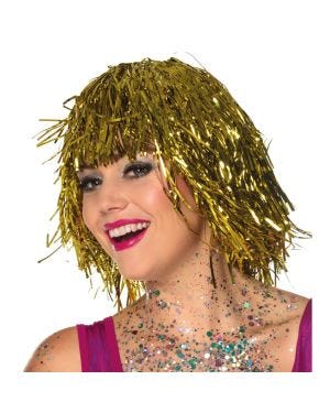 Gold Tinsel Wig