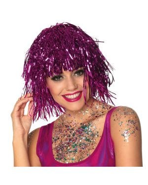 Pink Tinsel Wig