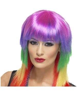 80s Rock Rainbow Wig