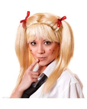 School Girl Pigtail Wig - Blonde