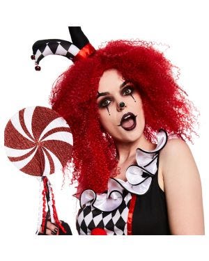 Red Crimped Wig