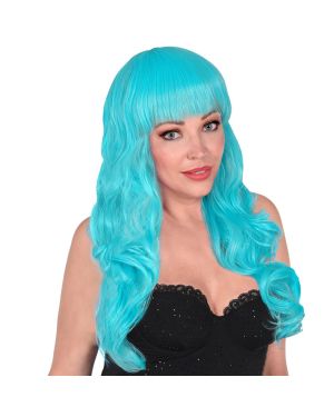 Aqua Long Curly Wig