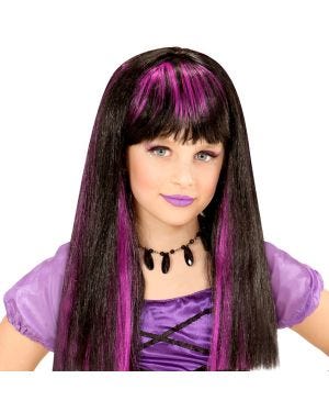 Purple Streaked Wig - Child