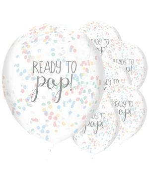 Baby Wishes &#039;Ready To Pop&#039; Balloons - 12&quot; Latex (5pk)