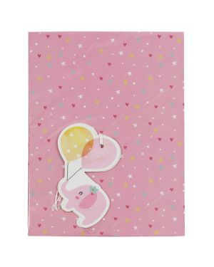 Pink Baby Girl Wrapping Paper - 2 Sheets with Tags