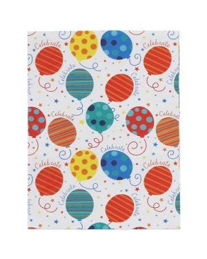 Balloons Wrapping Paper - 2 Sheets 2 Tags