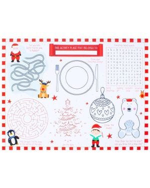 Christmas Activity Placemats - 38 x 29cm (6pk)