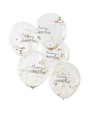 Gold Christmas Tree Confetti Balloons - 12&quot; (5pk)