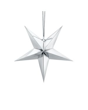 Silver Paper Star Decoration - 30cm