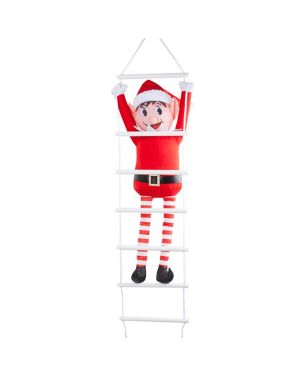 Naughty Elf On Ladder Outdoor Christmas Decoration - 80cm