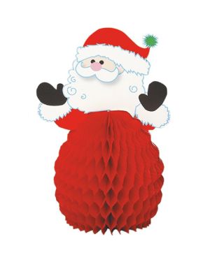 Santa Mini Honeycomb Decorations - 15cm (4pk)