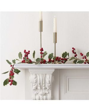 Berries and Holly Foliage Garland - 1.8m